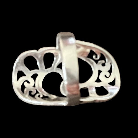 Sterling Silver Open Filigree Hand Crafted Ring Size 8.5 6grams - Picture 7 of 7